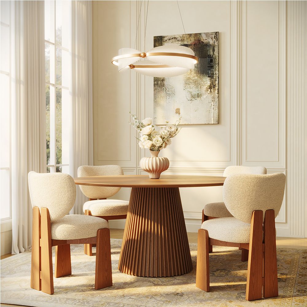 Bouclé Beige Bouclé Dining Chairs