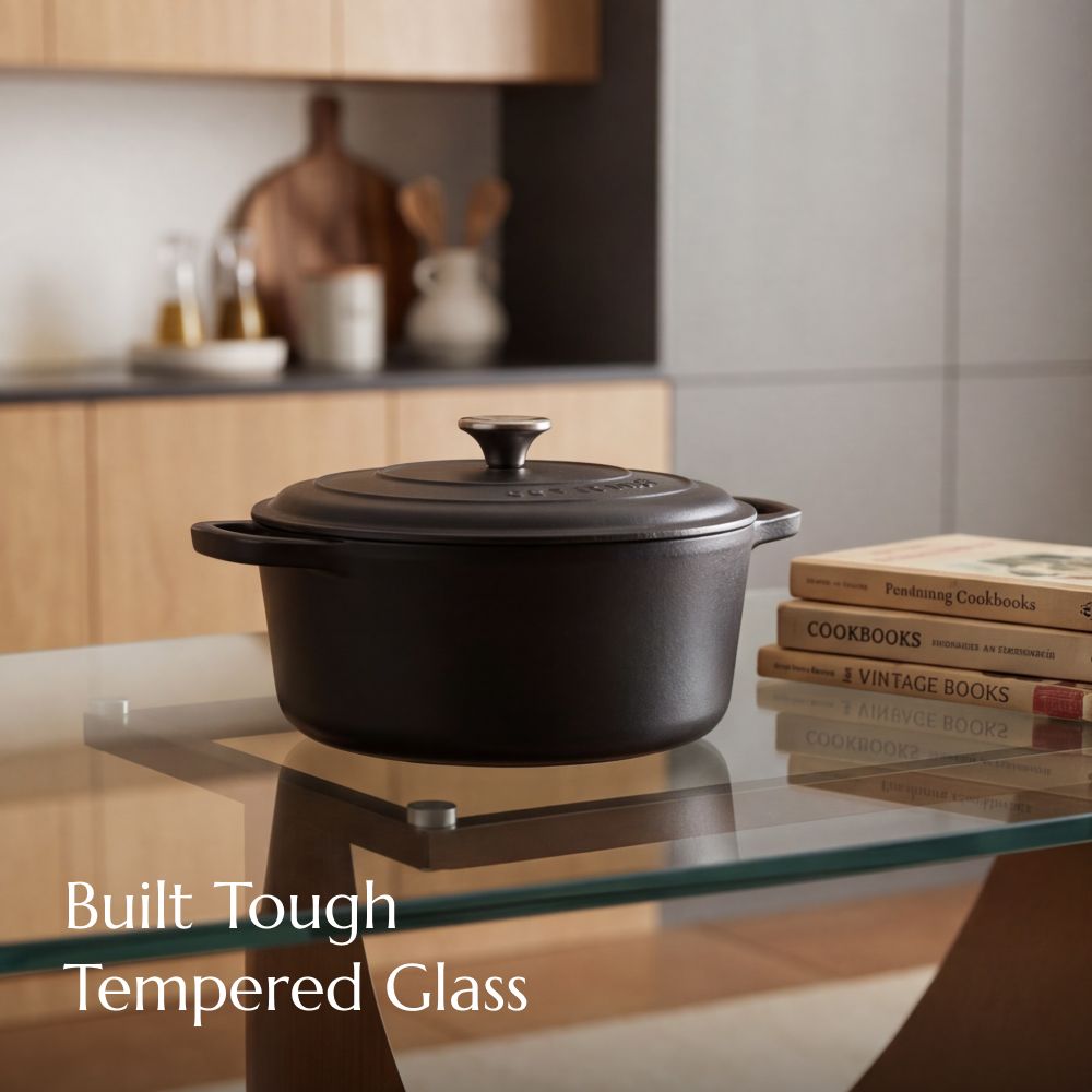 Hobart Transparent Tempered Glass Dining Tables
