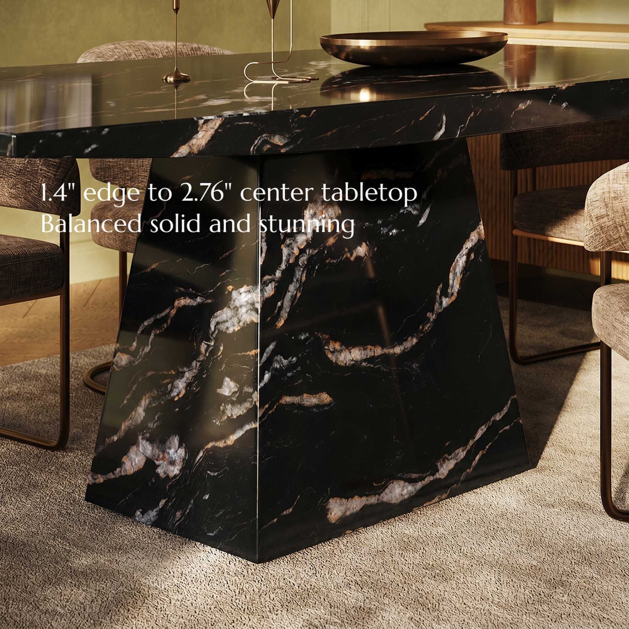 Black Black Marble Dining Tables