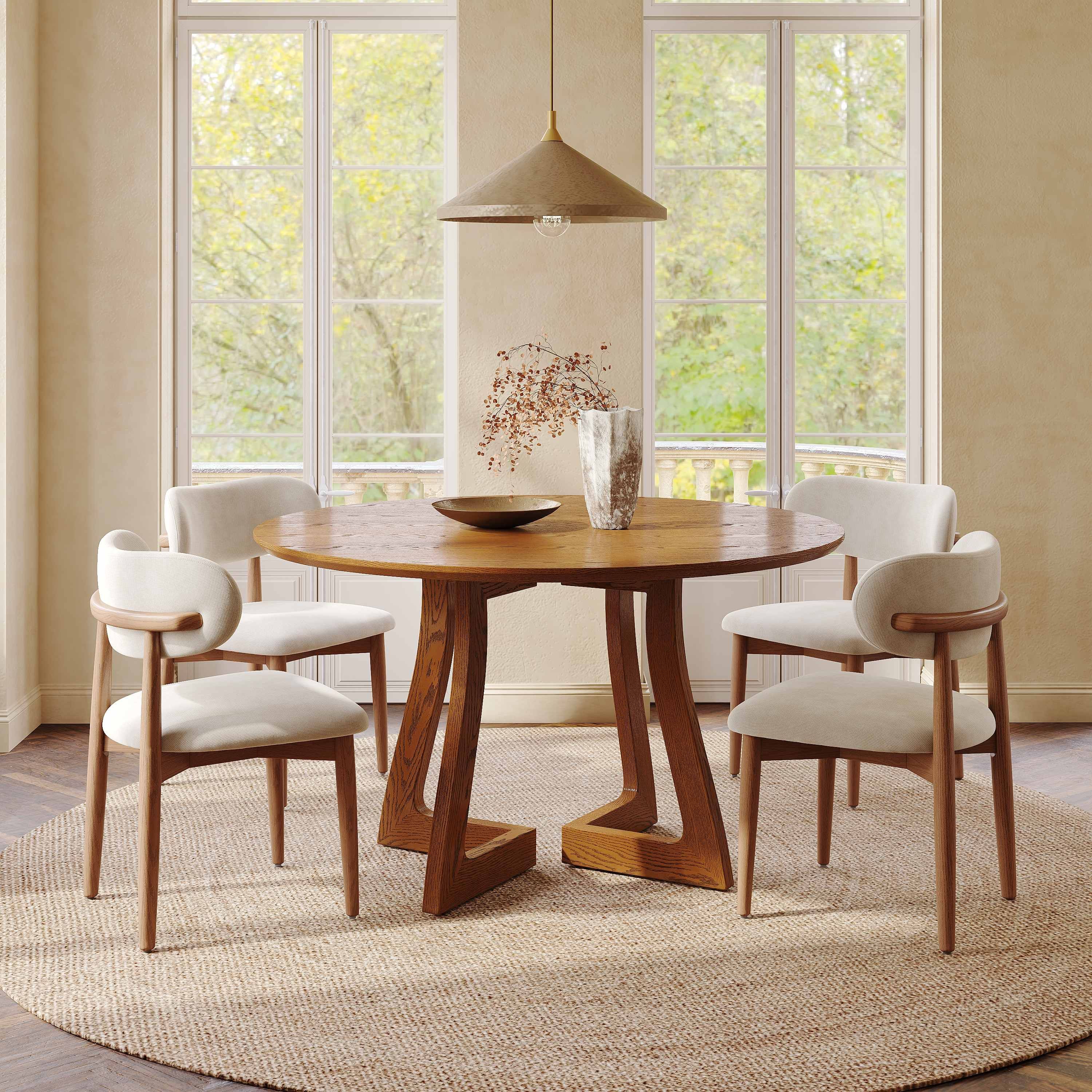 Kitchen Walnut Color Engineered Wood Dining Tables