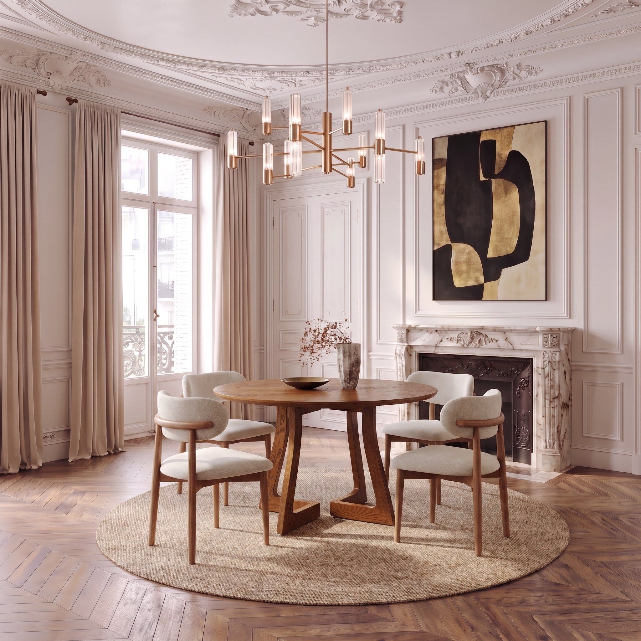 Walnut Walnut Color Engineered Wood Dining Tables
