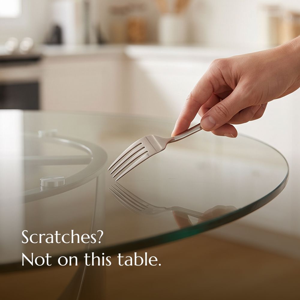 Gray Clear Tempered Glass Dining Tables