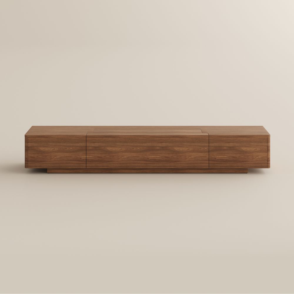 With Storage Walnut Color MDF Electric TV Stands