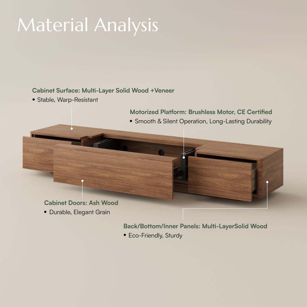 for Ultra short throw projector Walnut Color MDF Electric TV Stands