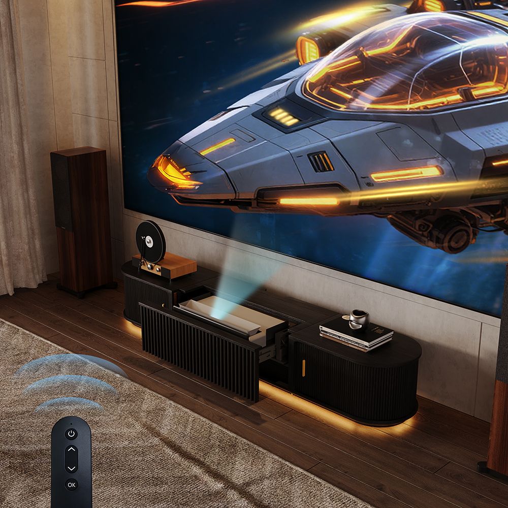 Adjustable Black Electric TV Stands