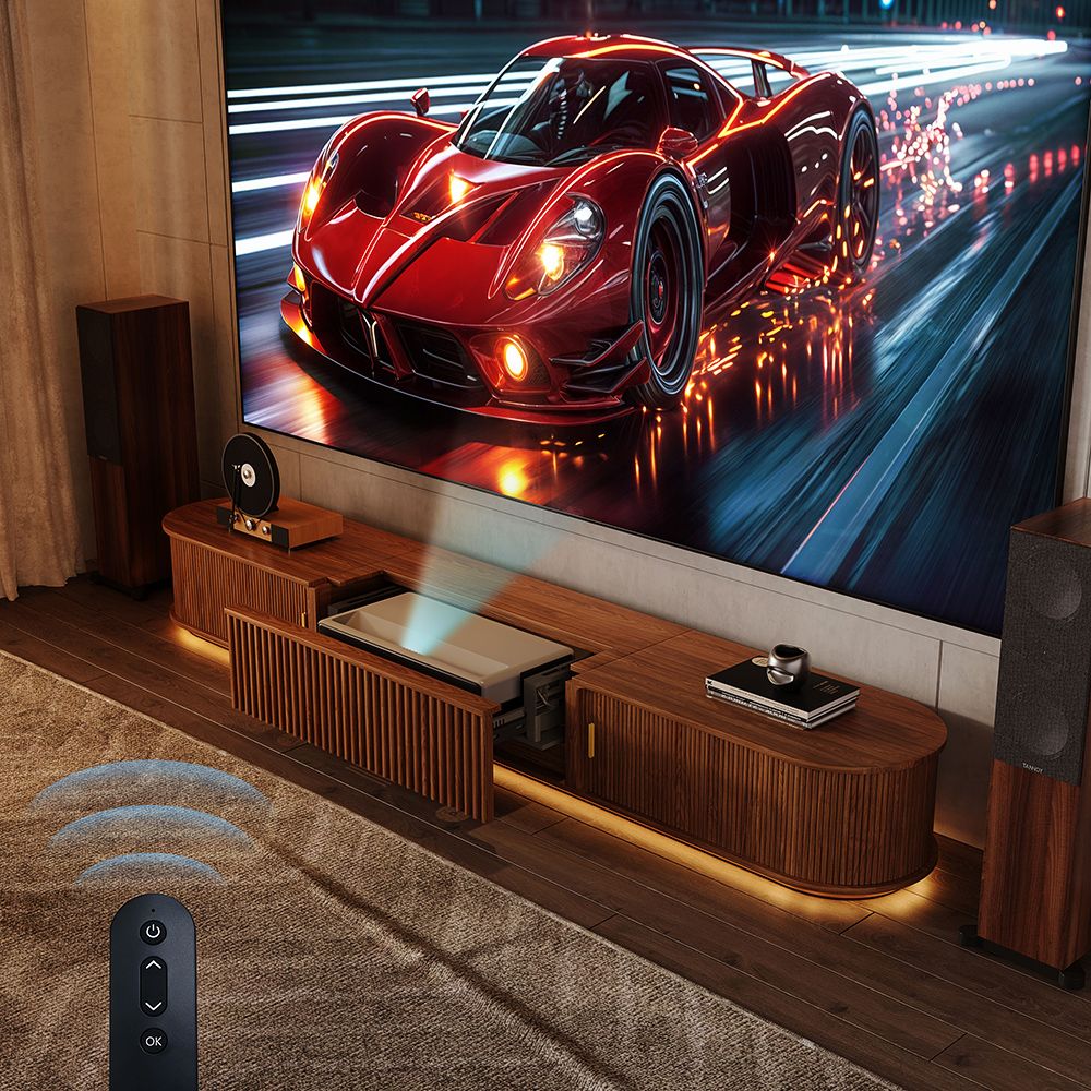 Walnut Color Electric TV Stands