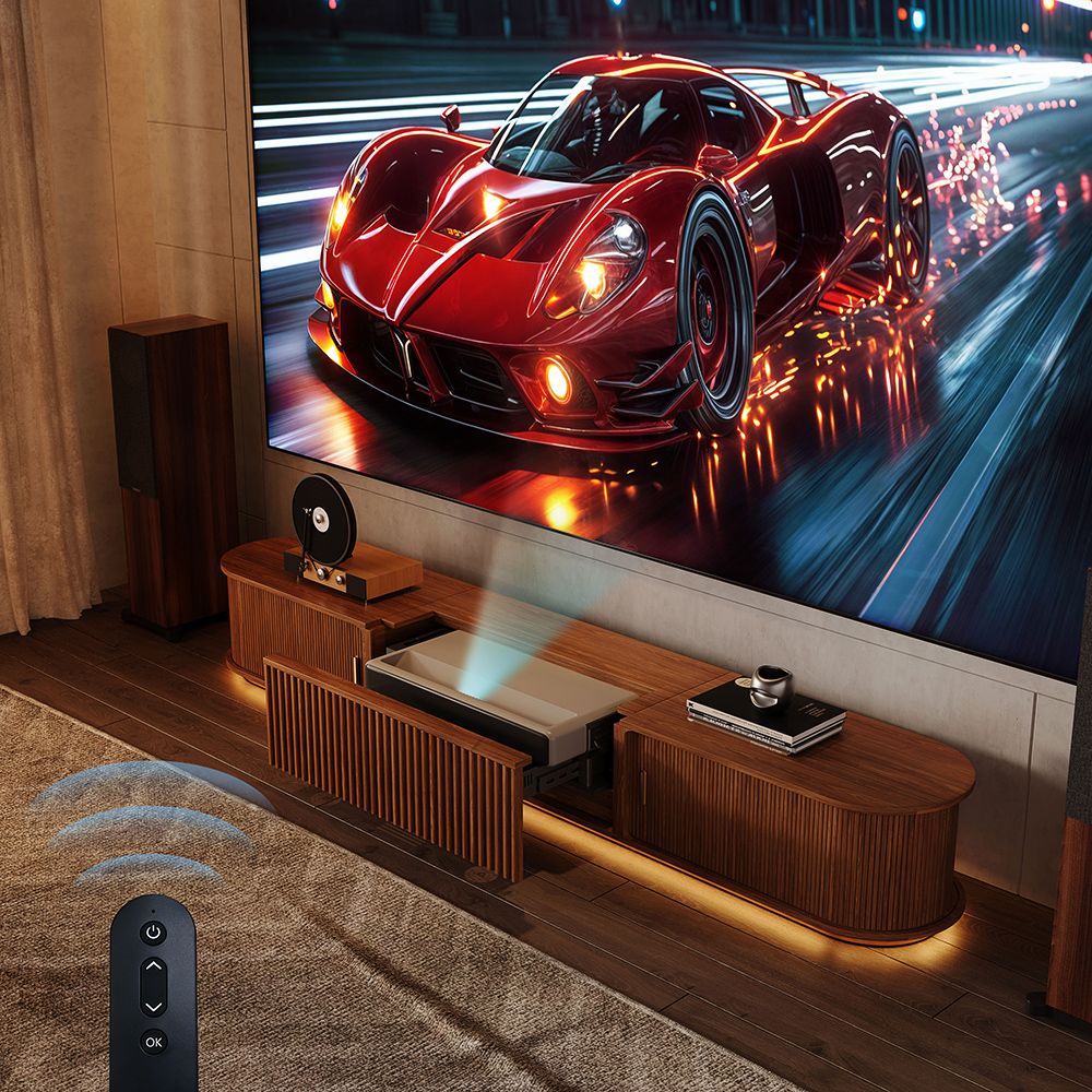 Walnut Color Electric TV Stands