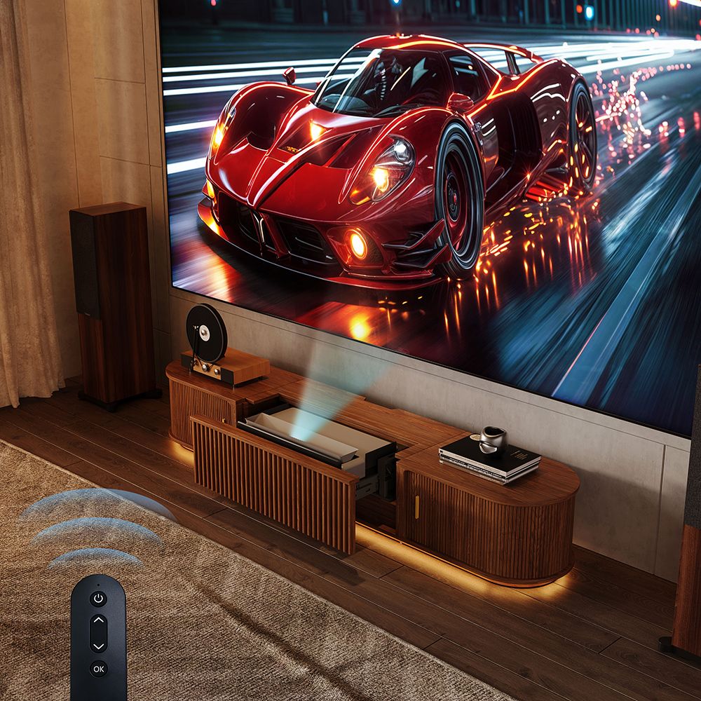 Walnut Color Electric TV Stands