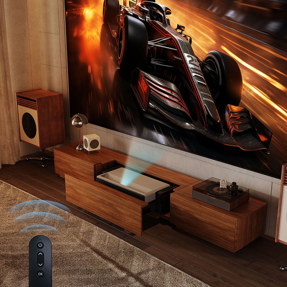 Modern Walnut Color MDF Electric TV Stands