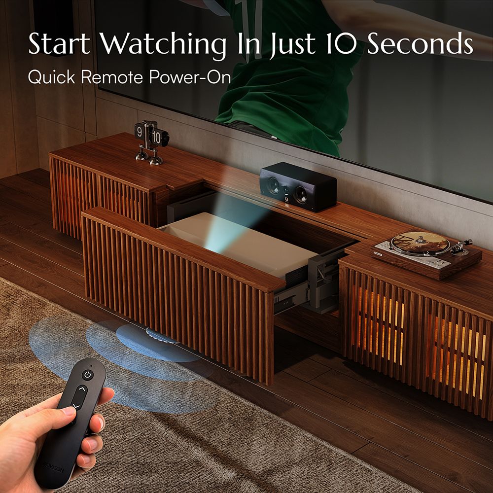 Pet Friendly Walnut Color Wood Electric TV Stands