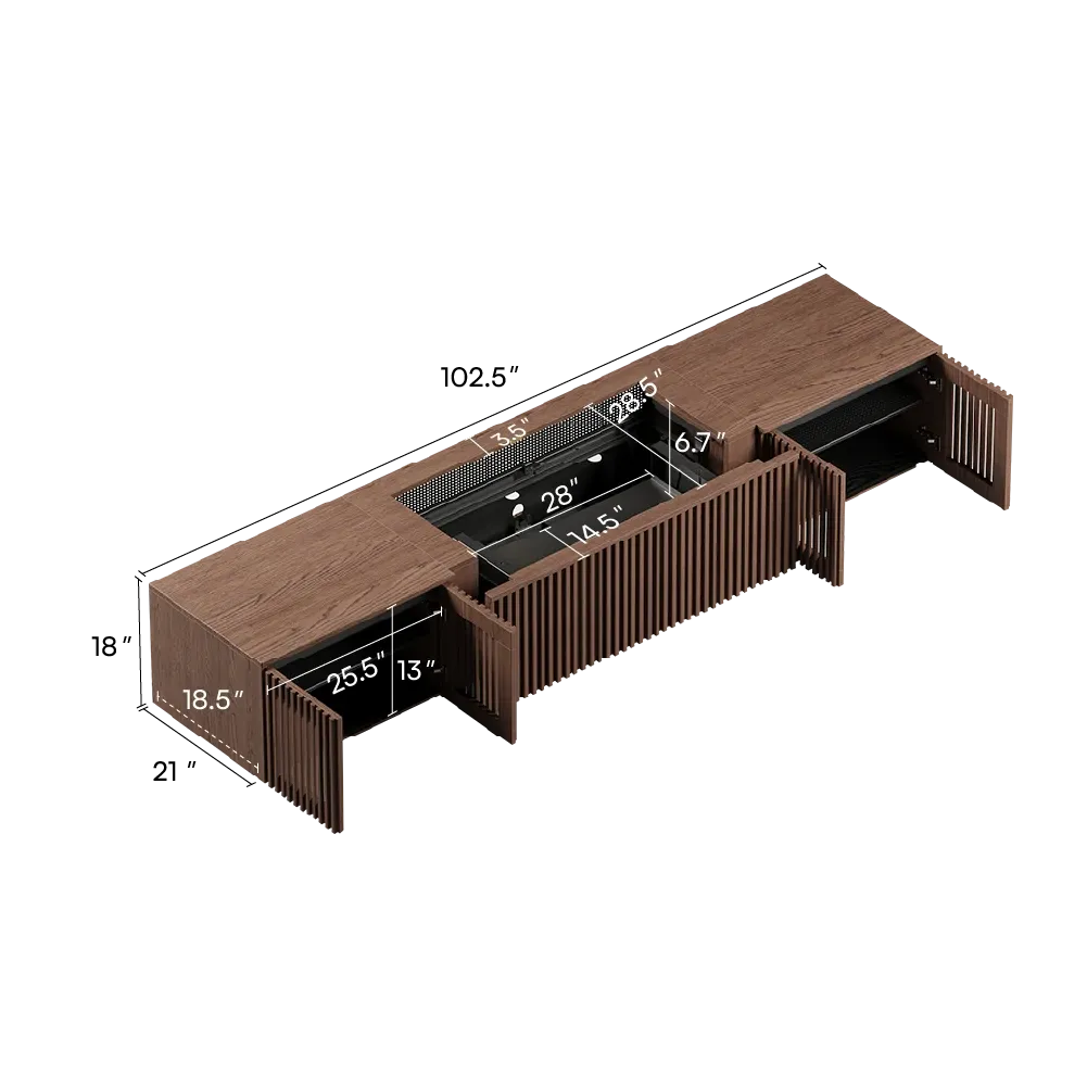 Walnut Color Electric TV Stands