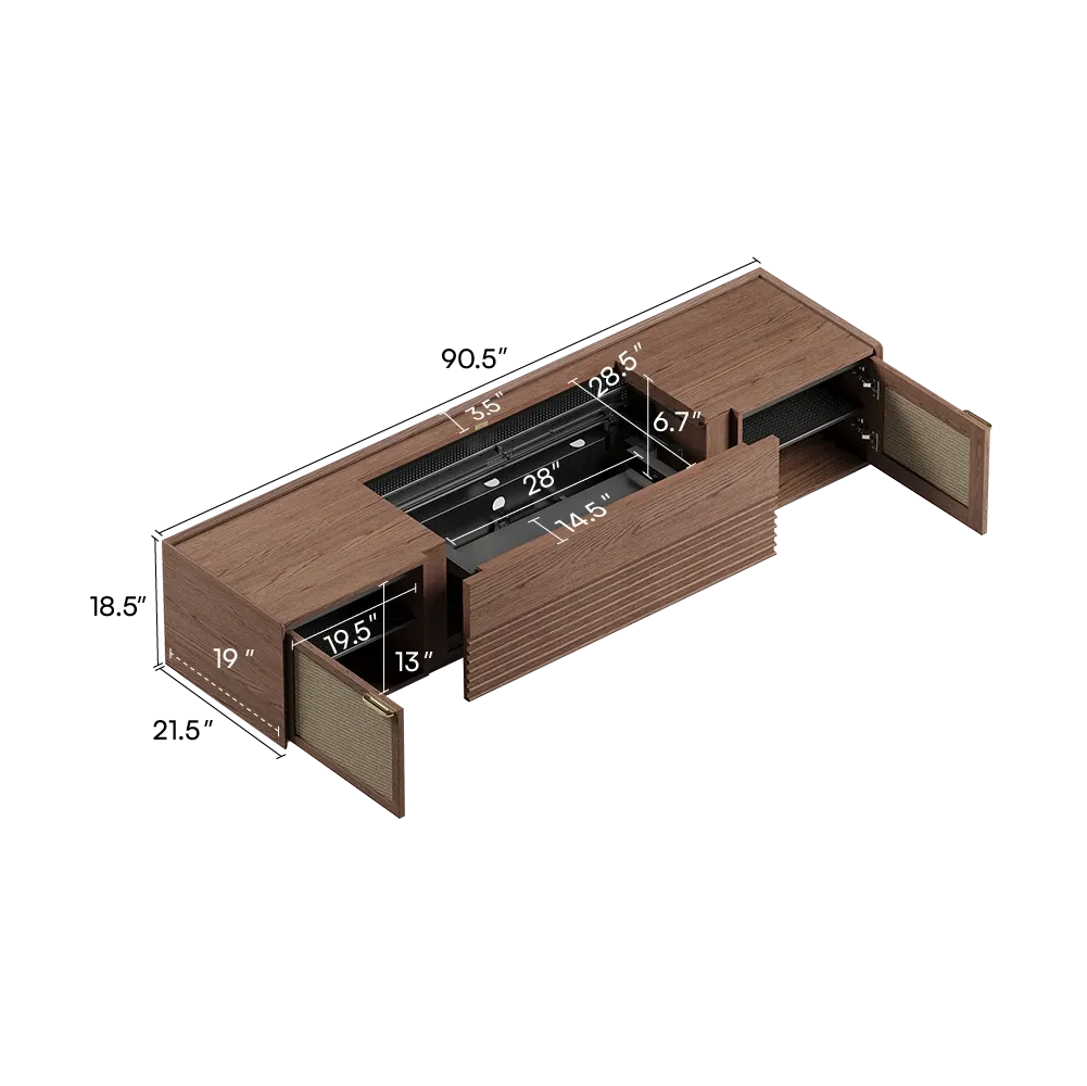 Walnut Color Electric TV Stands
