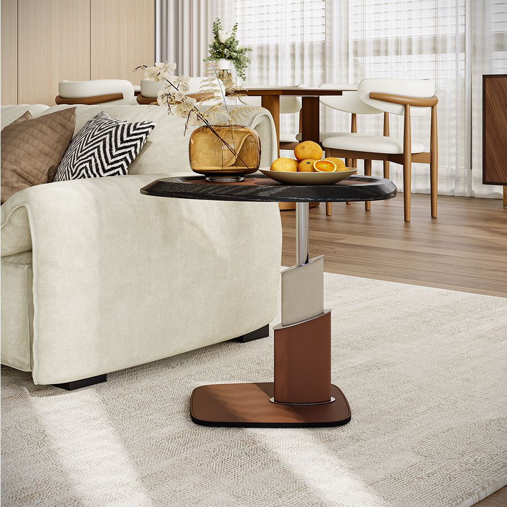C Shaped Brown & Gray End & Side Tables