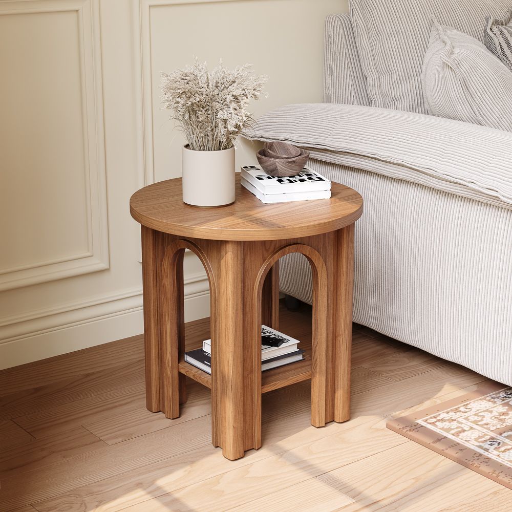 Walnut Walnut Color Engineered Wood End & Side Tables