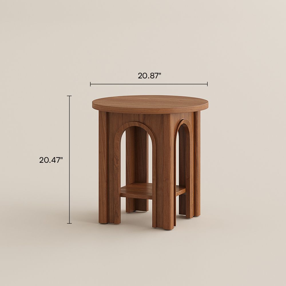Cloister Walnut Color Engineered Wood End & Side Tables