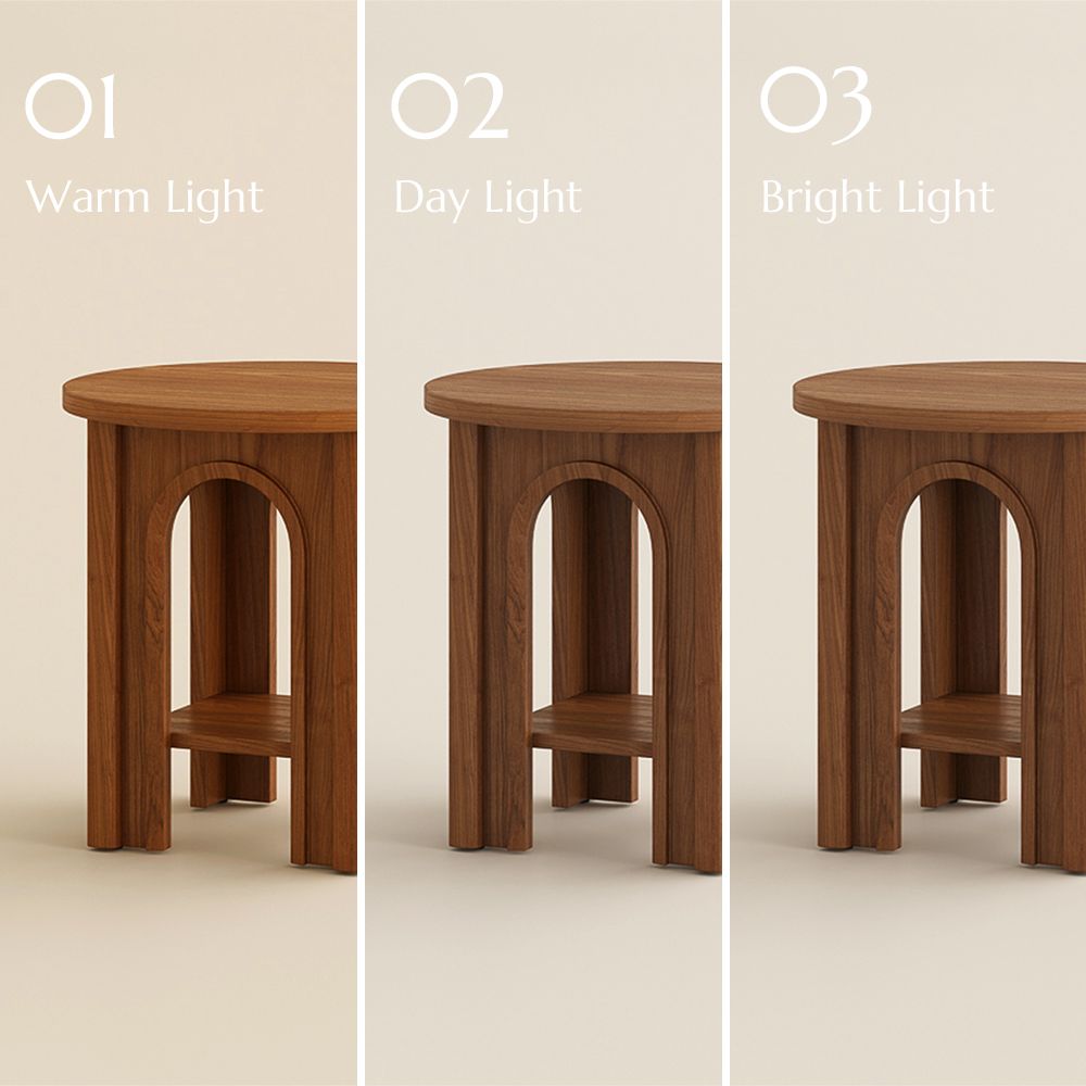 with Storage Walnut Color Engineered Wood End & Side Tables