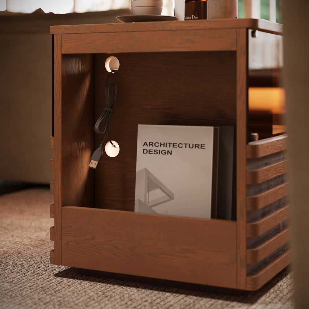 Square Side Table with Led Light