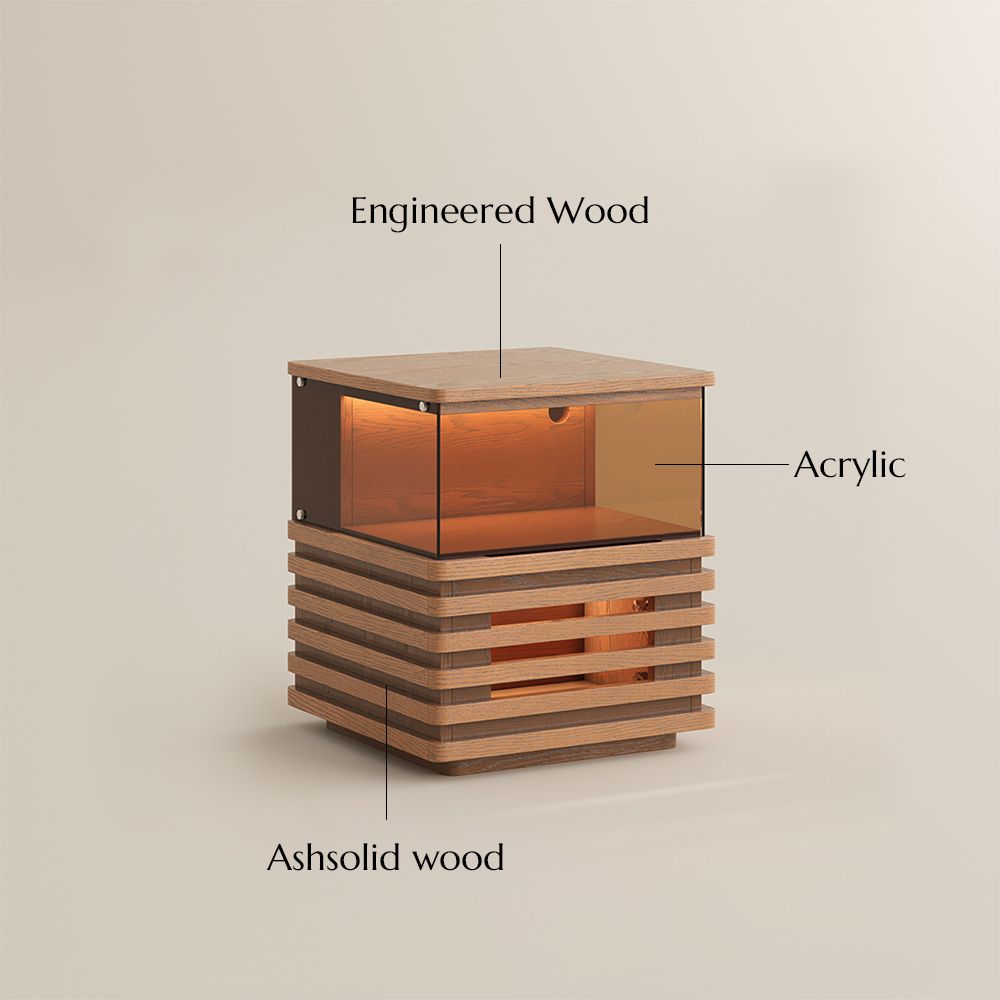 Walnut LED End & Side Tables with Storage