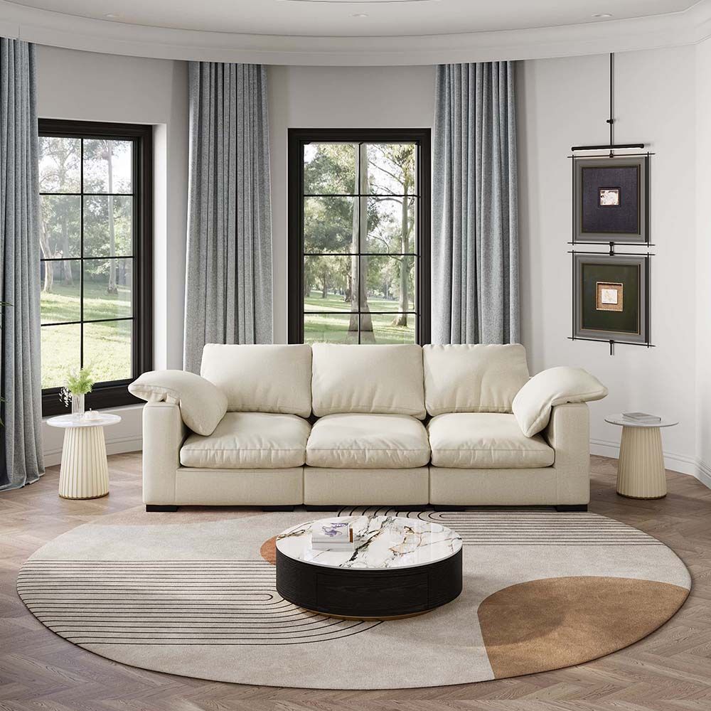 White Glossy Sintered Stone End & Side Tables