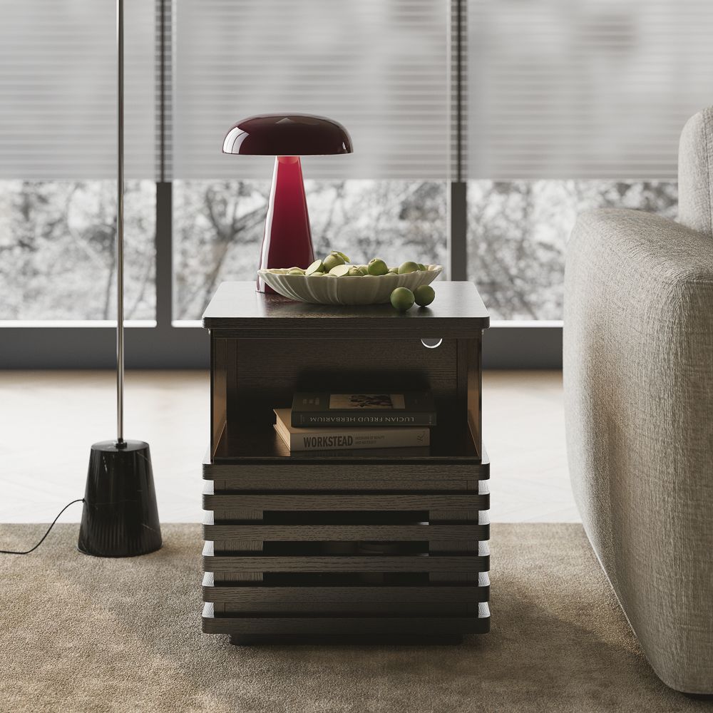 Slatted Design Black End & Side Tables