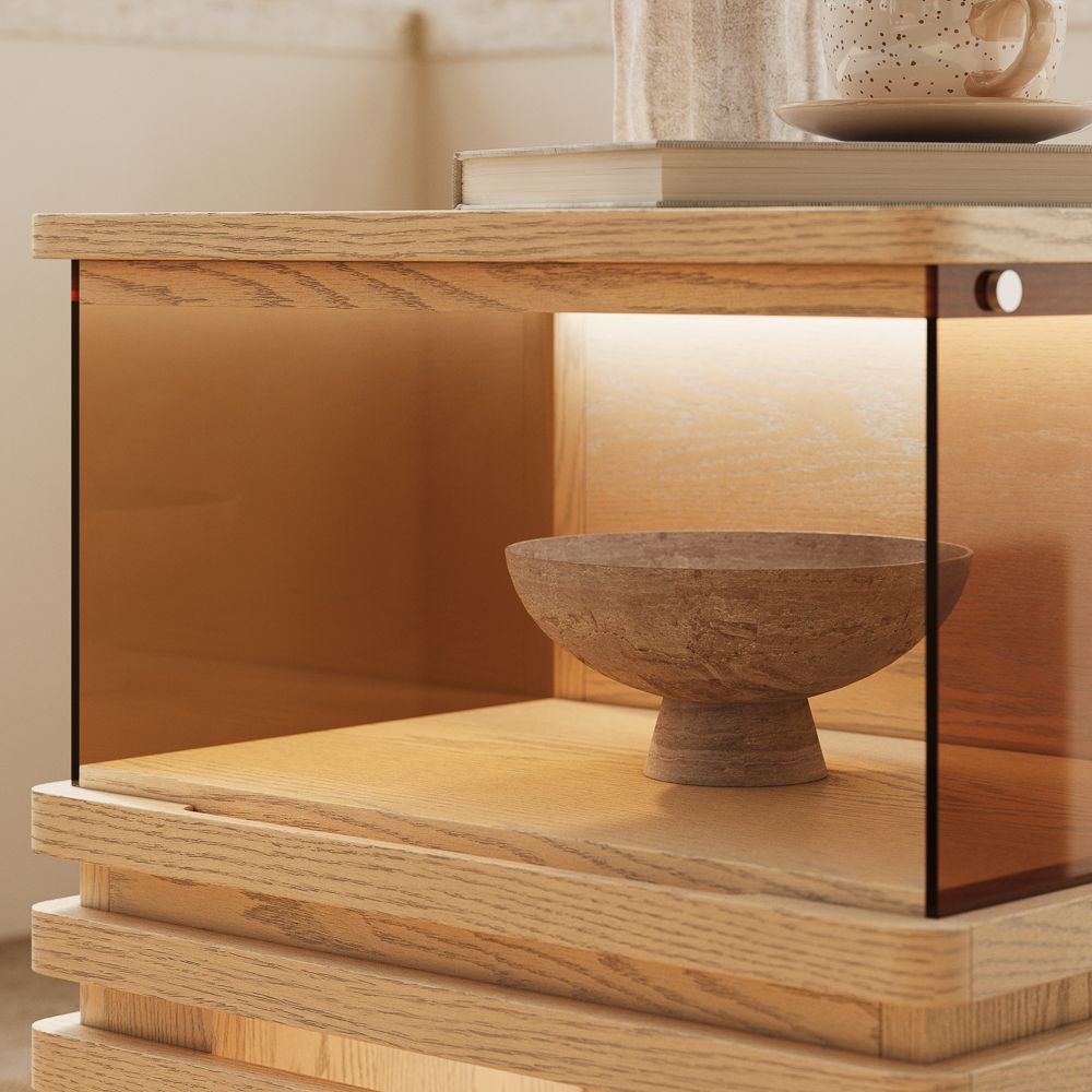 Wood Oak End & Side Tables