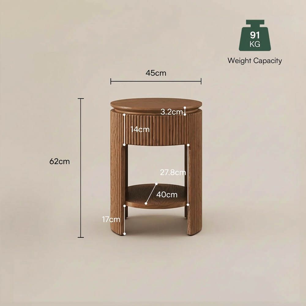 with Storage Walnut Color MDF End & Side Tables