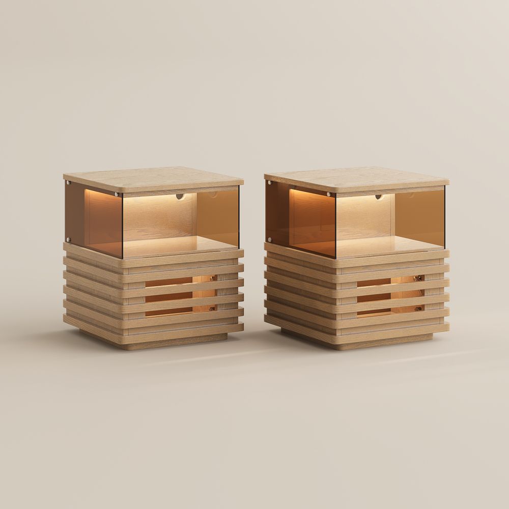 Wood Oak End & Side Tables