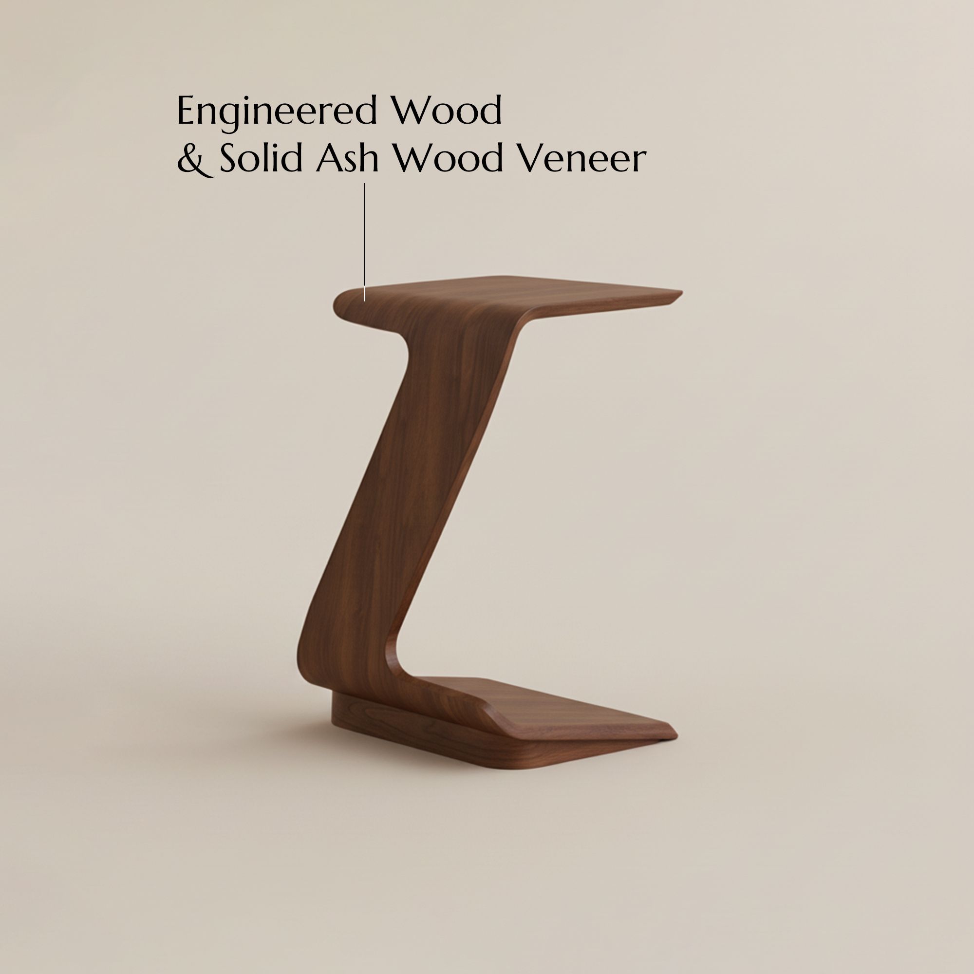 Living Room Walnut Color MDF End & Side Tables