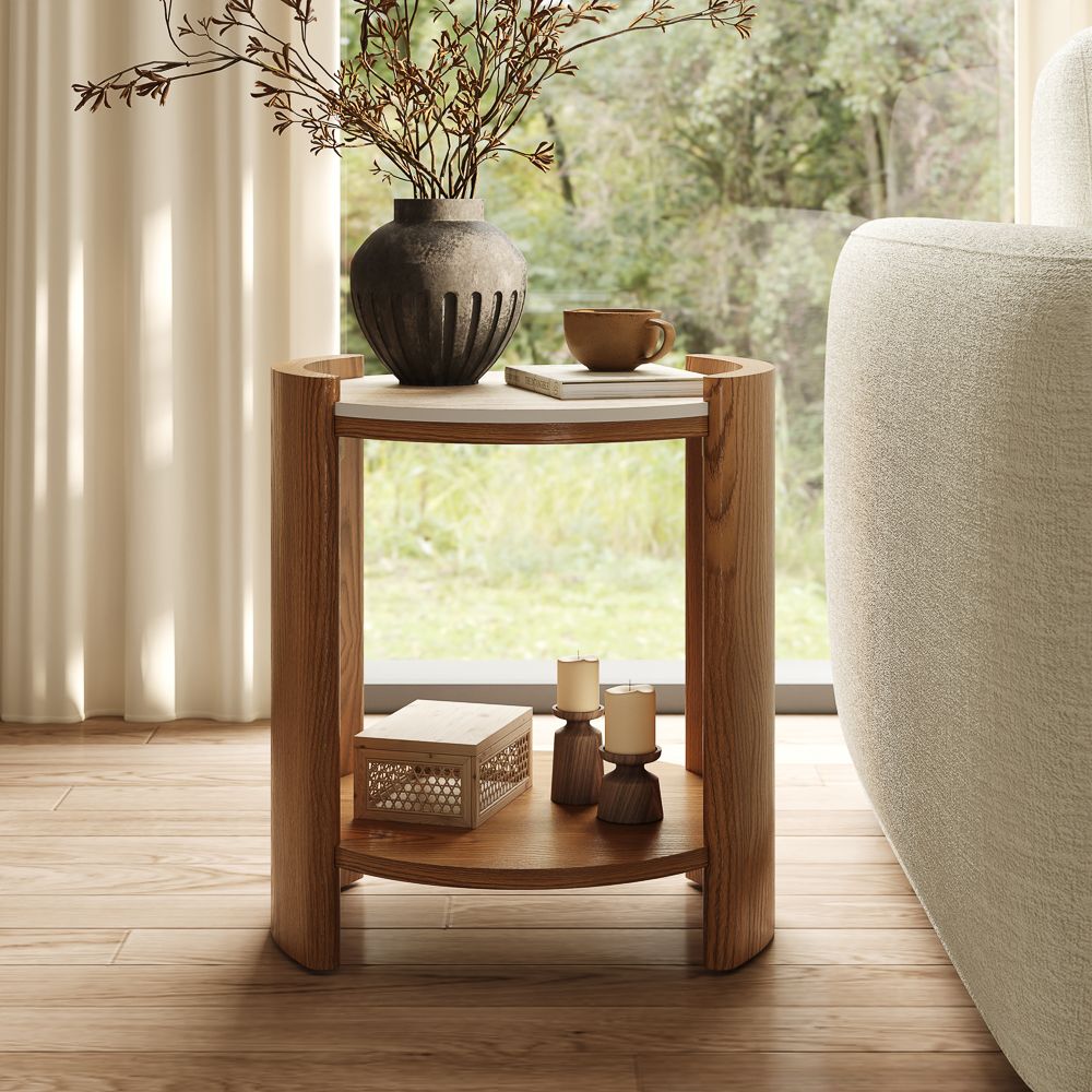 Walnut Color End & Side Tables