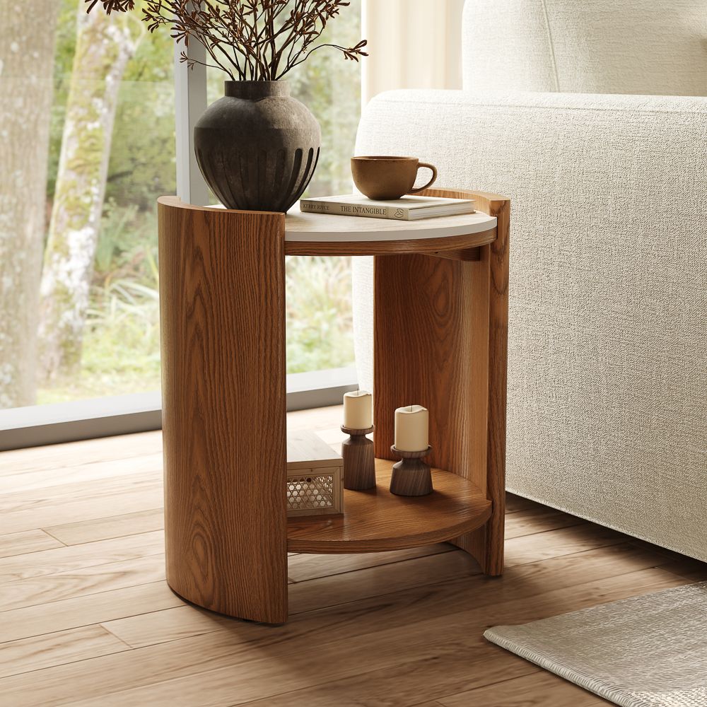 Walnut Color End & Side Tables