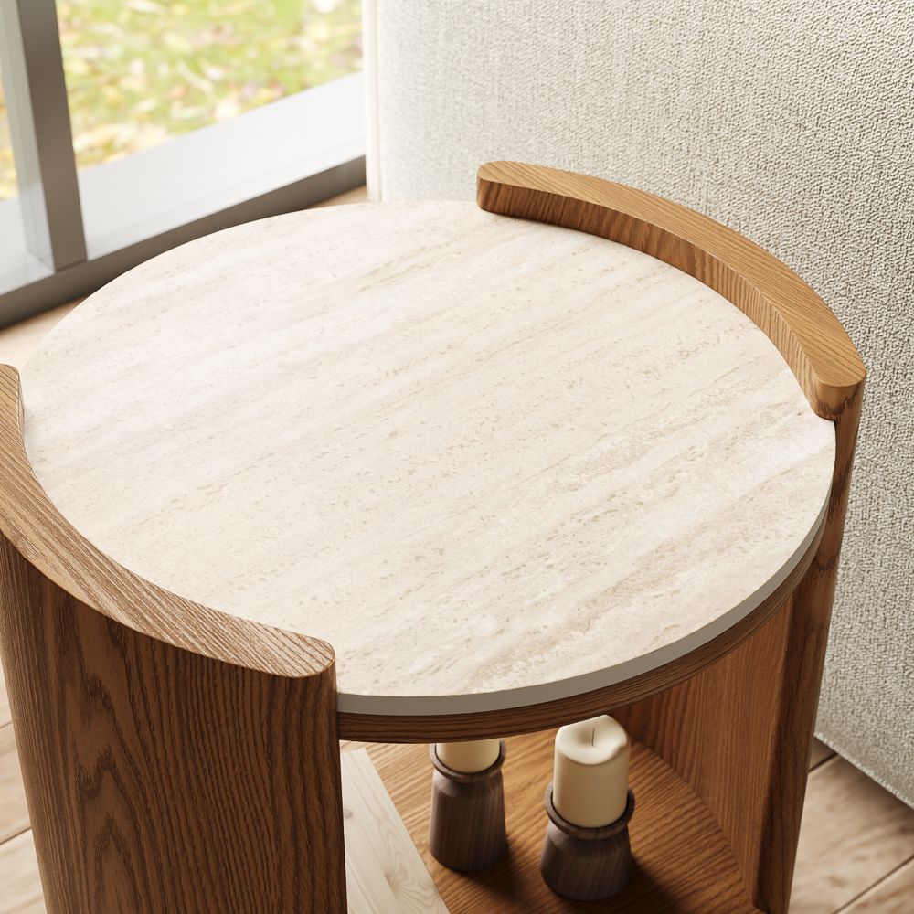 Walnut Color End & Side Tables