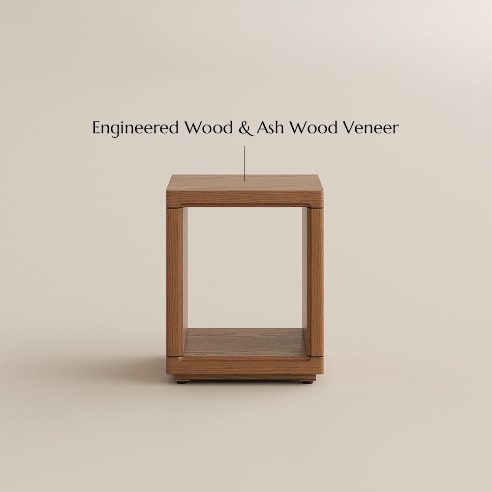 Engineered Wood Walnut Color End & Side Tables