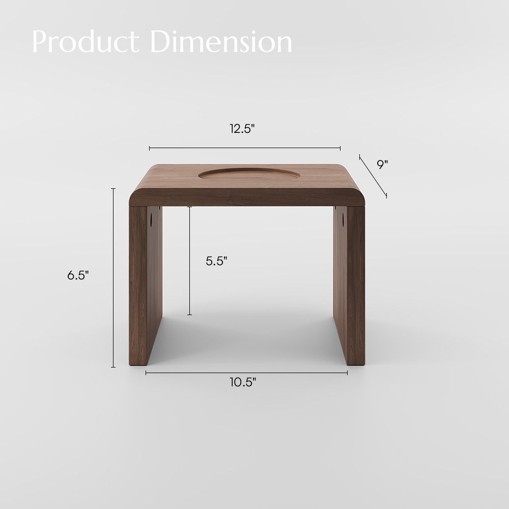 Round Walnut Color MDF End & Side Tables
