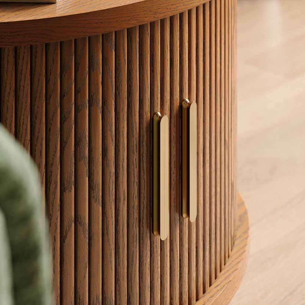 Mid Century Modern Walnut Color Plywood End & Side Tables