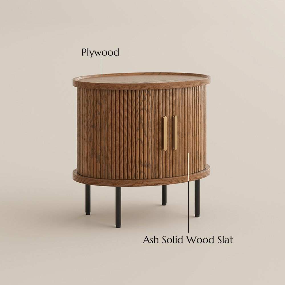 Walnut Color Walnut Color Plywood End & Side Tables
