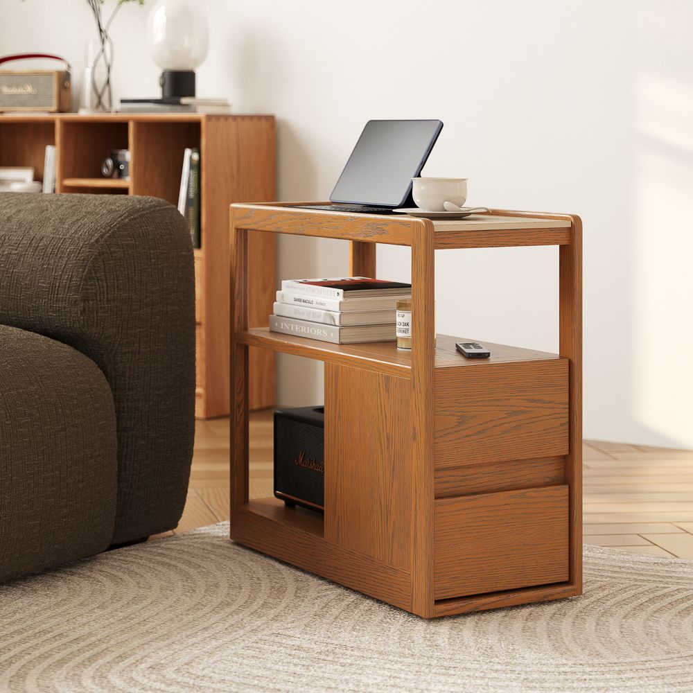 Walnut Walnut Color Engineered Wood End & Side Tables
