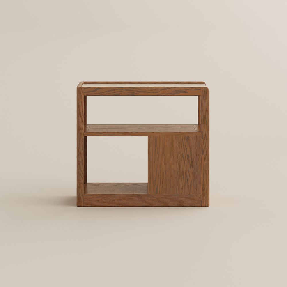 Storage Walnut Color Engineered Wood End & Side Tables