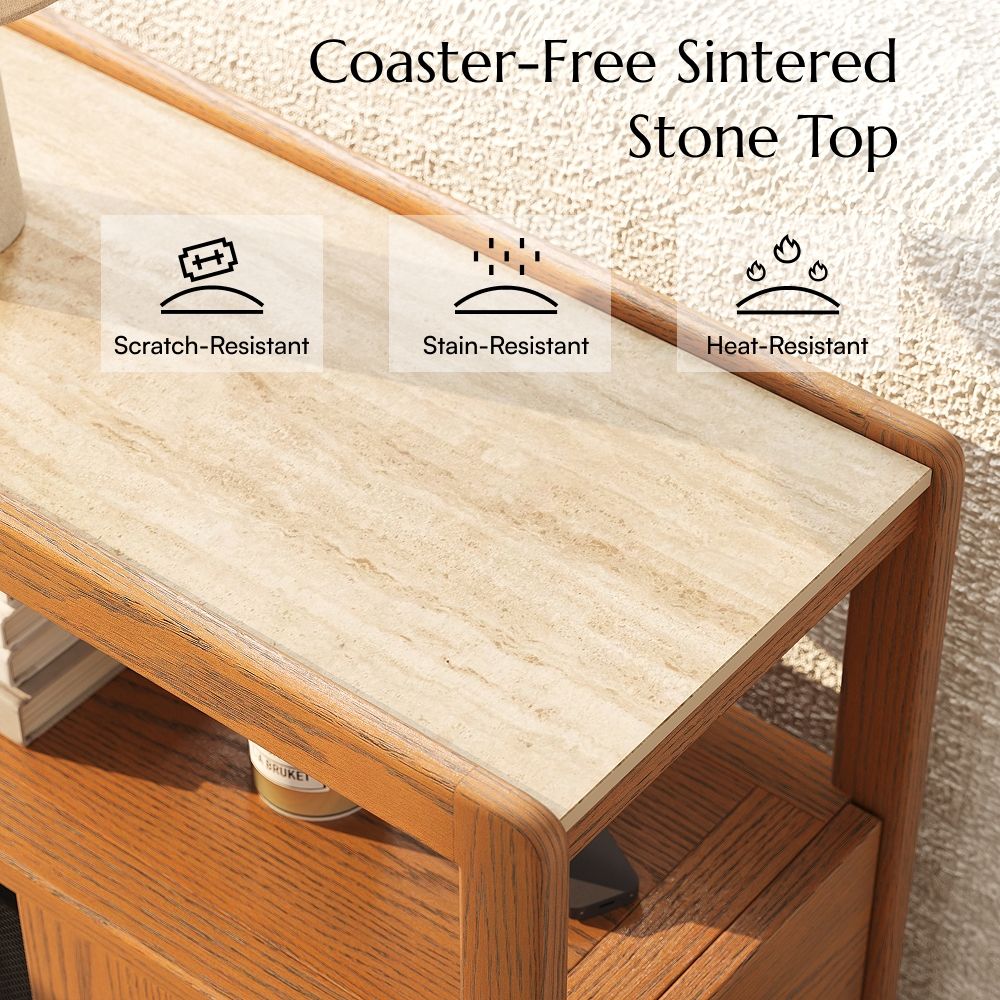Walnut Color Walnut Color Engineered Wood End & Side Tables