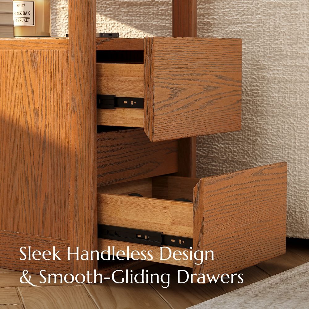 Wood Walnut Color Engineered Wood End & Side Tables