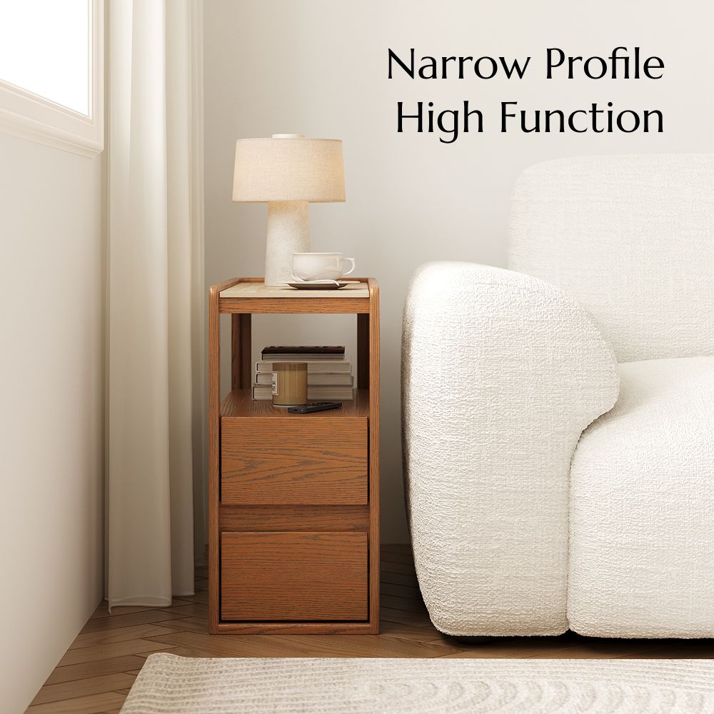 Walnut Walnut Color Engineered Wood End & Side Tables