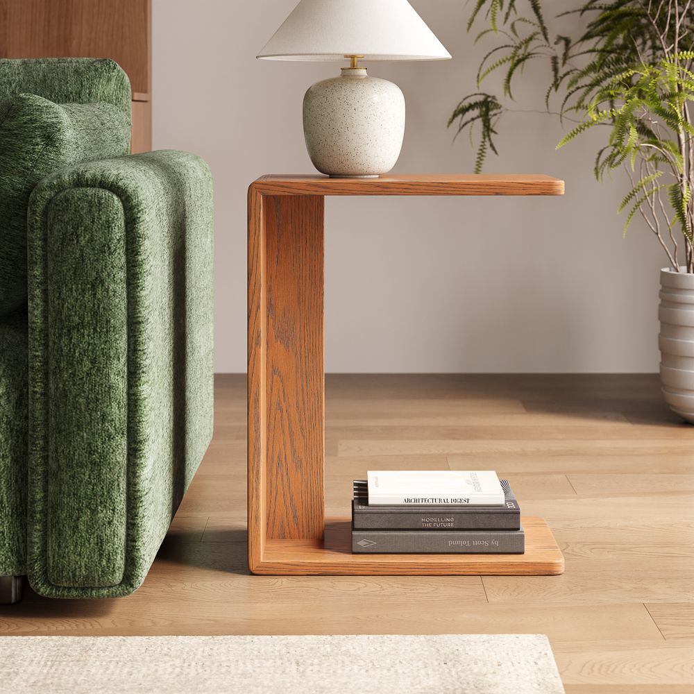 Walnut Color Engineered Wood End & Side Tables