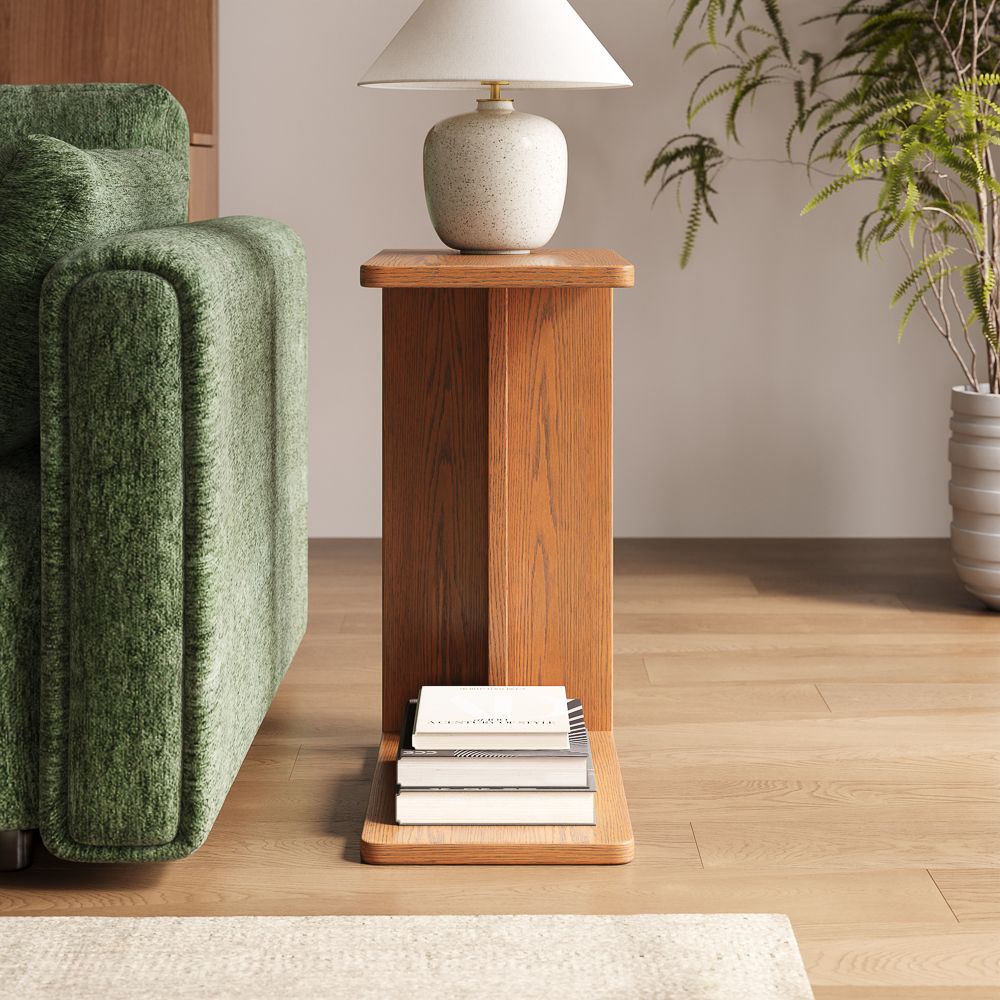Walnut Color Engineered Wood End & Side Tables