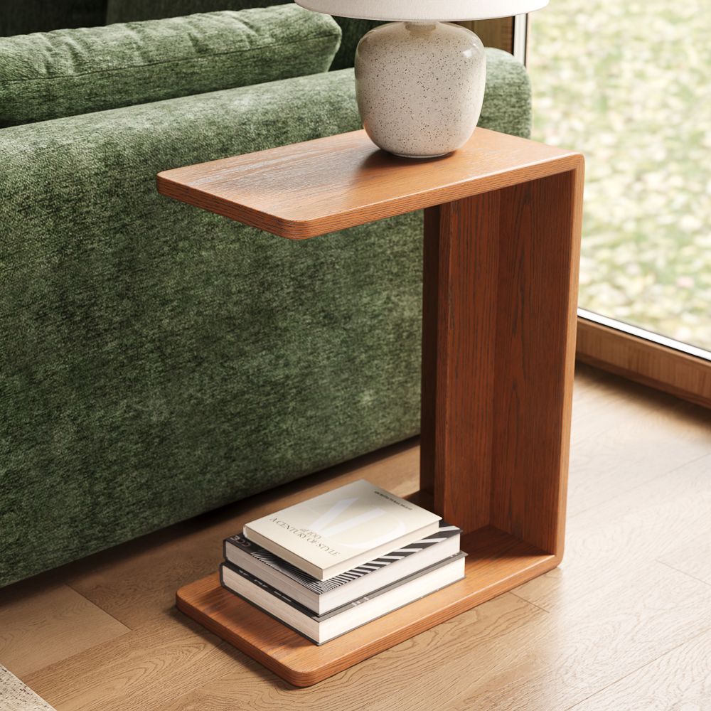 Walnut Color Engineered Wood End & Side Tables