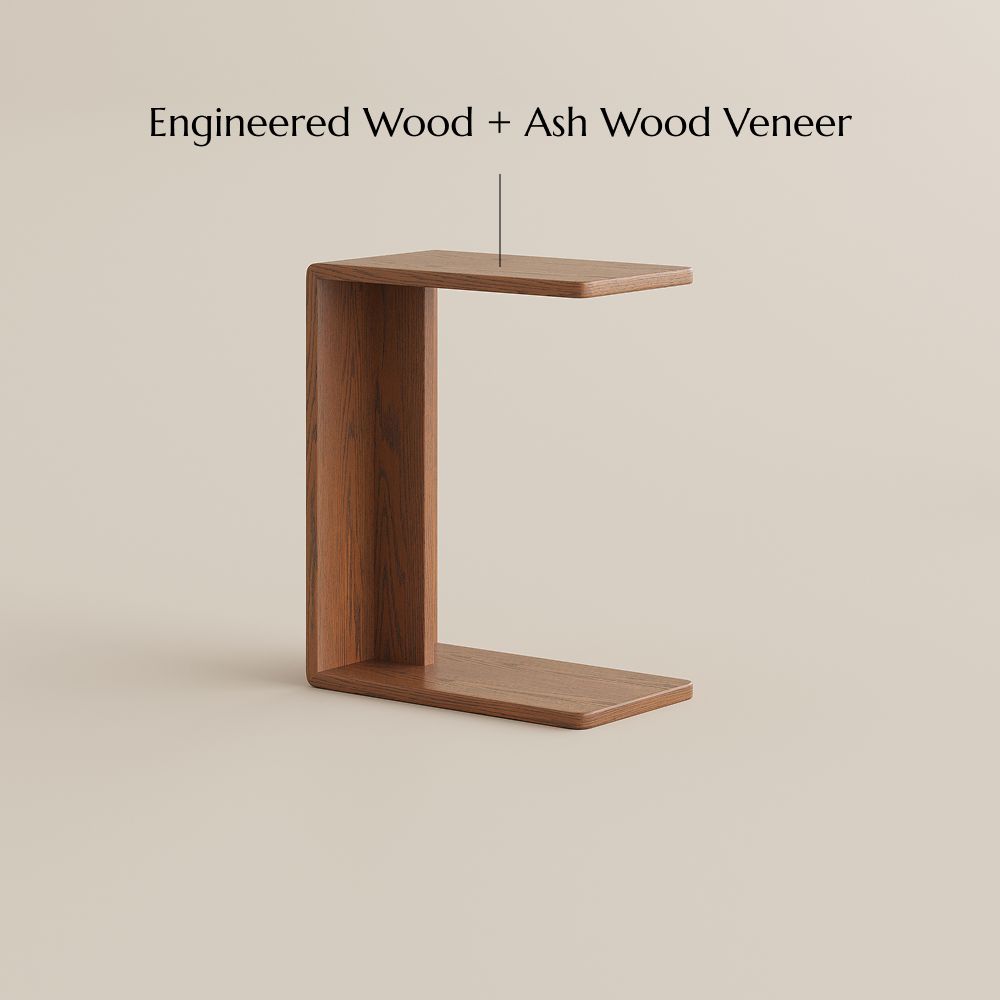 Walnut Color Engineered Wood End & Side Tables