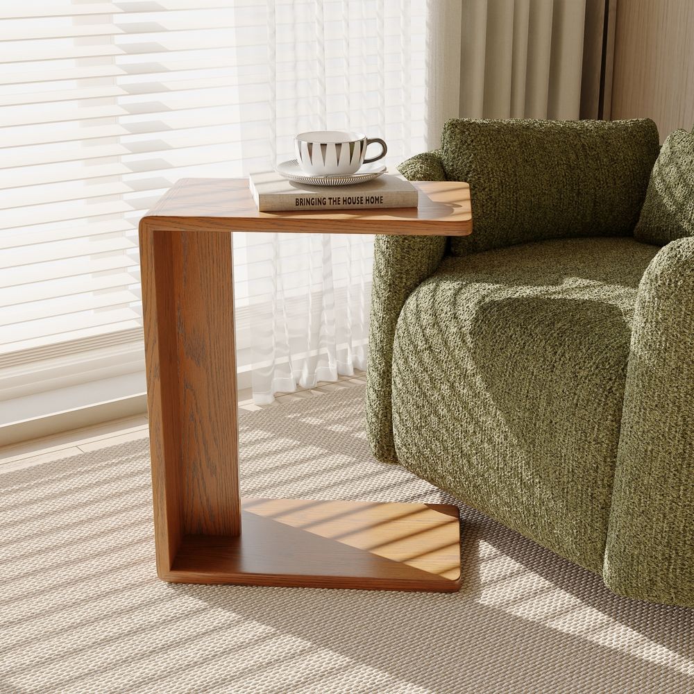 Walnut Color Engineered Wood End & Side Tables