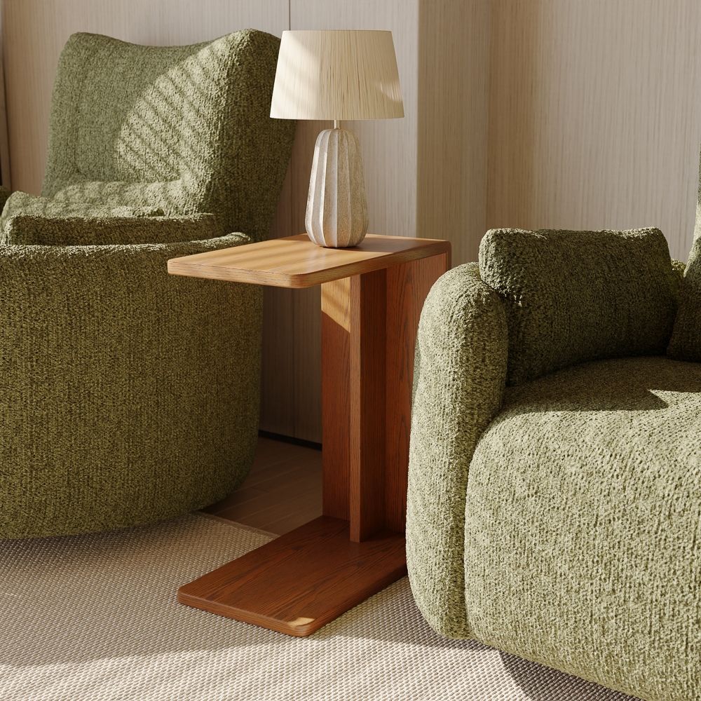 Walnut Color Engineered Wood End & Side Tables