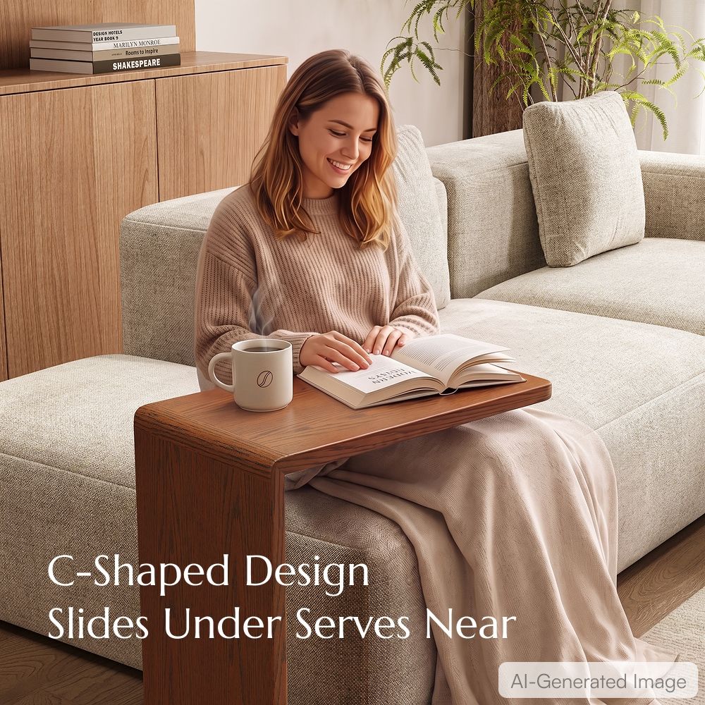 Walnut Color Engineered Wood End & Side Tables