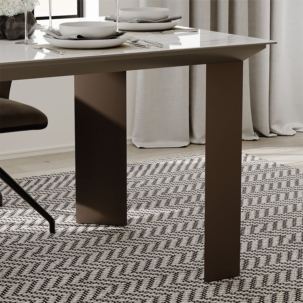 Extendable Pandora Glossy Sintered Stone Extendable Dining Tables