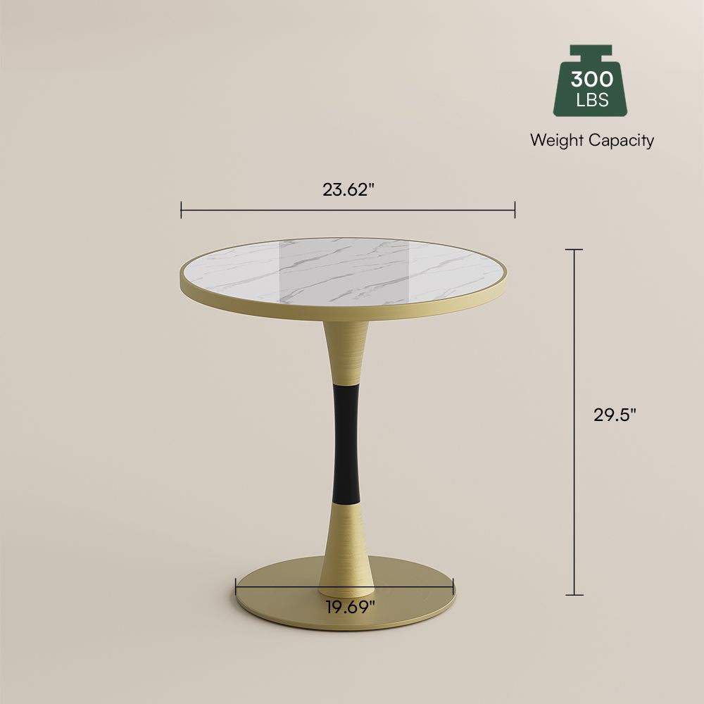Modern White Glossy Sintered Stone Small Bar & Bistro Tables