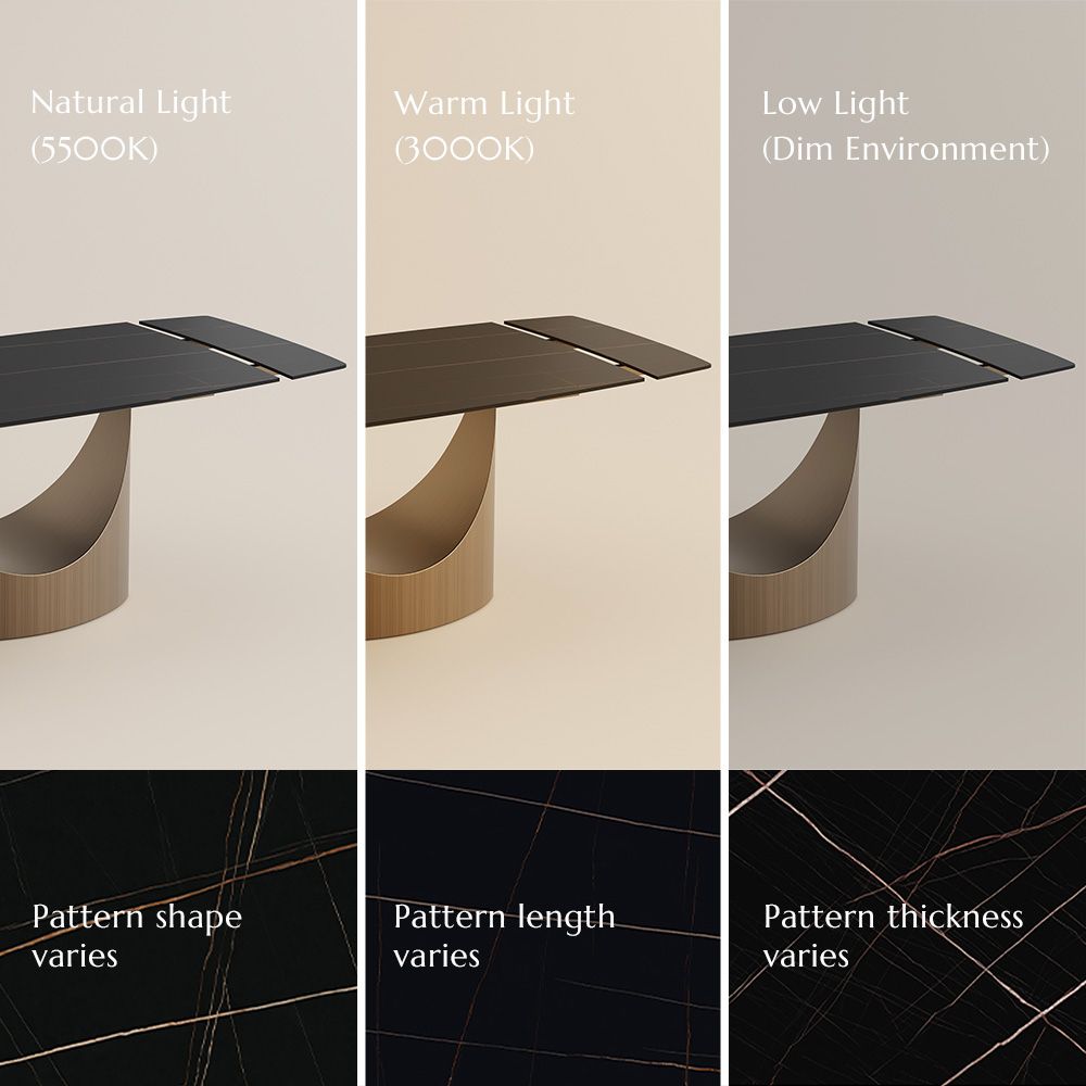 Living Room Black Matte Sintered Stone Extendable Dining Tables